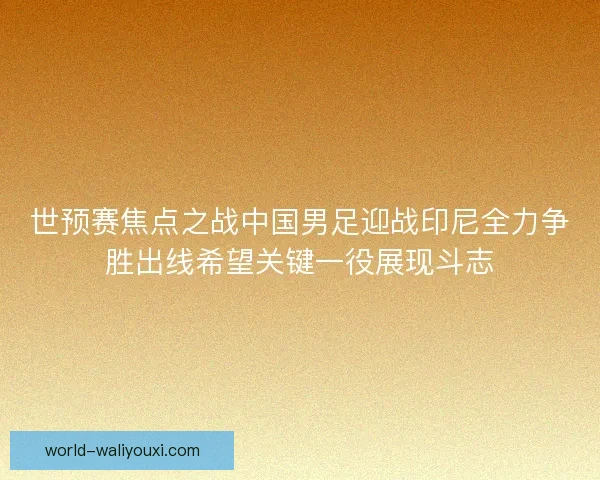 世预赛焦点之战中国男足迎战印尼全力争胜出线希望关键一役展现斗志